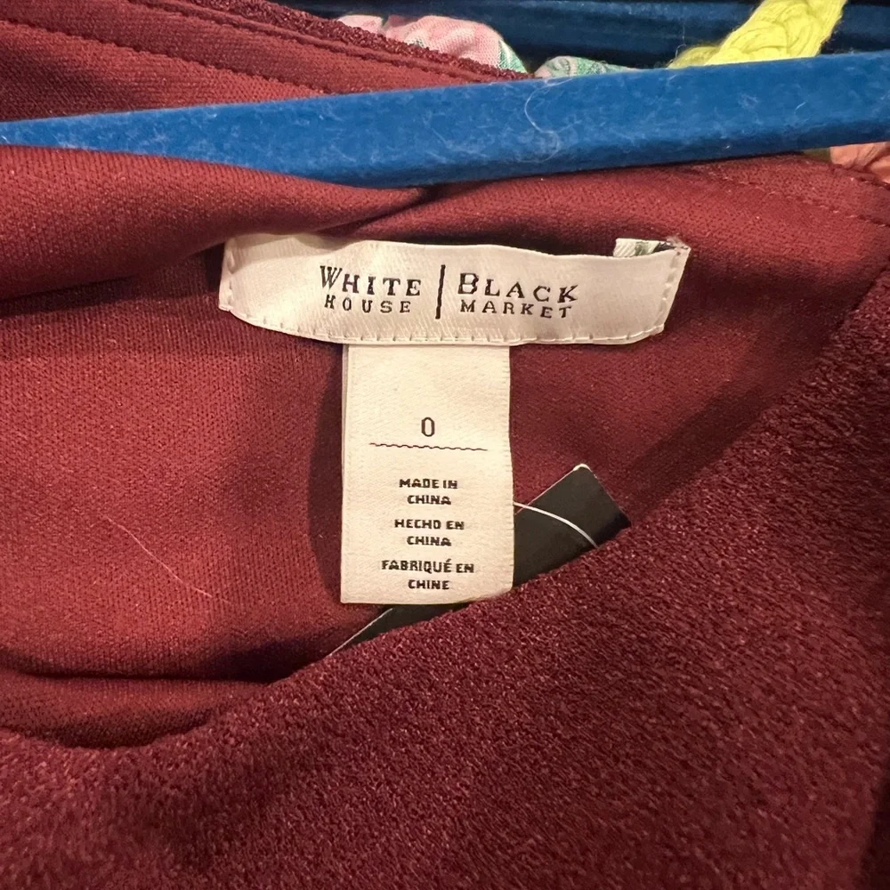 White House Black Market Burgundy Midi Dress - Picture 3 of 3